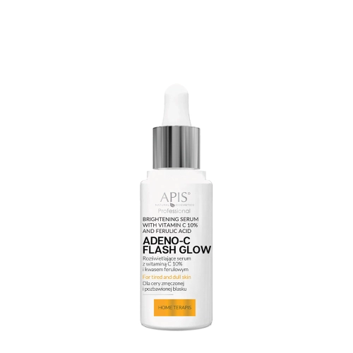 Apis - Adeno C Flash Glow - Rozświetlające Serum do Twarzy z Witaminą C i Kwasem Ferulowym - 30ml