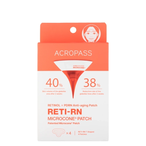 AcroPass - RETI-RN Microcone Patch T Shaped - Ujędrniające Plastry do Twarzy z Retinolem i Mikroigłami - 4szt