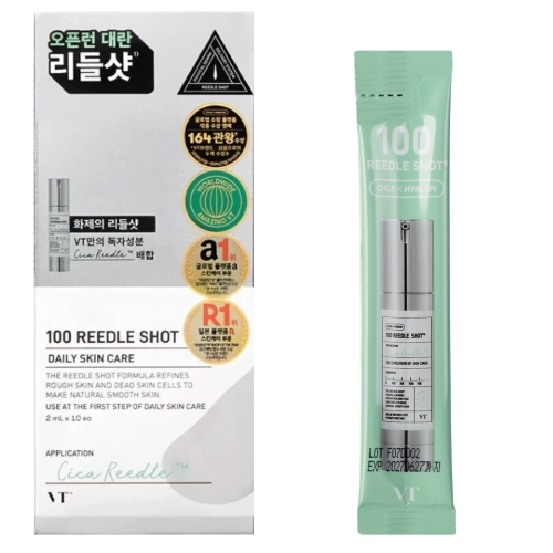 VT Cosmetics - Reedle Shot 100 - Mikroigłowy Booster do Twarzy Poprawiający Teksturę Skóry - Saszetki - 10x2ml