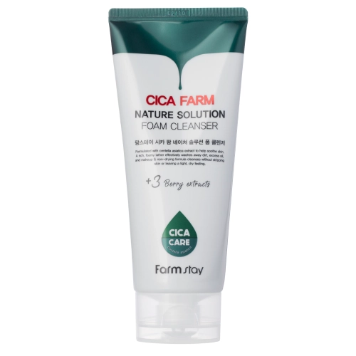Farmstay - Cica Farm Nature Solution Cleansing Foam - Oczyszczająca Pianka do Mycia Twarzy z Wąkrotą Azjatycką - 180 ml