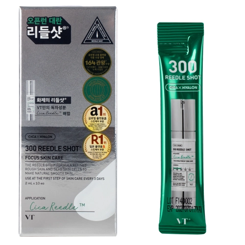 VT Cosmetics - Reedle Shot 300 - Mikroigłowy Booster do Twarzy Poprawiający Teksturę Skóry - Saszetki - 10x2ml