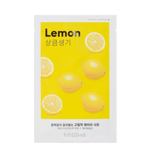 Missha - Airy Fit Sheet Mask - Lemon - Cytrynowa Maska w Płachcie - 19g