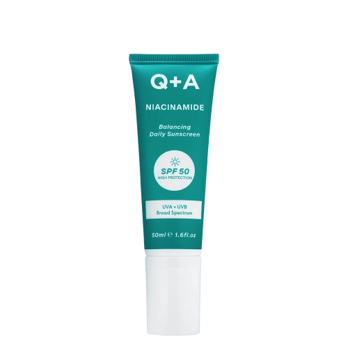 Q+A - Niacinamide SPF50 Balancing Facial Sunscreen - Równoważący Krem Przeciwsłoneczny do Twarzy z Niacynamidem i SPF50 - 50ml