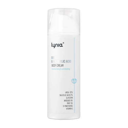 Lynia - Krem Nawilżająco-Złuszczający z 10% Mocznikiem, 2% Kwasem Salicylowym i 2% Kwasem Mlekowym - 150ml
